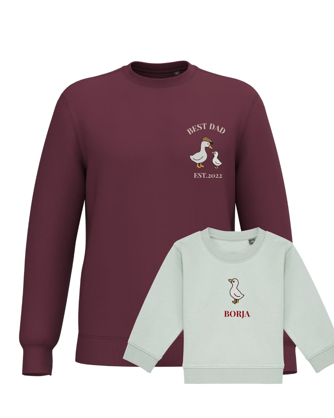 Pack bebé y adulto sudaderas personalizadas gansos (hasta 36 meses)