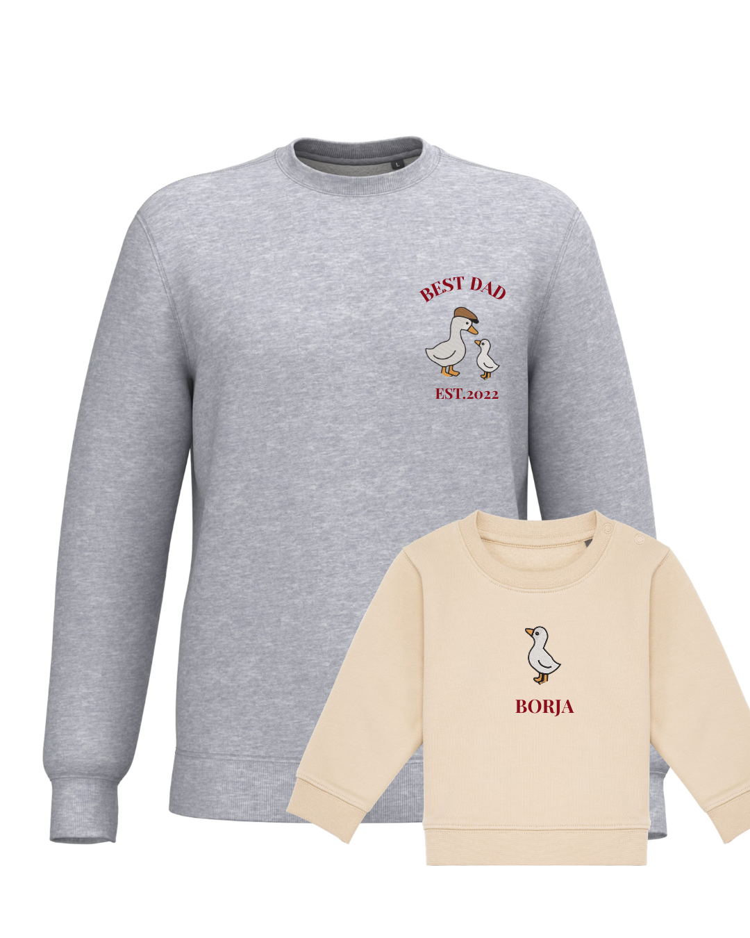 Pack bebé y adulto sudaderas personalizadas gansos (hasta 36 meses)