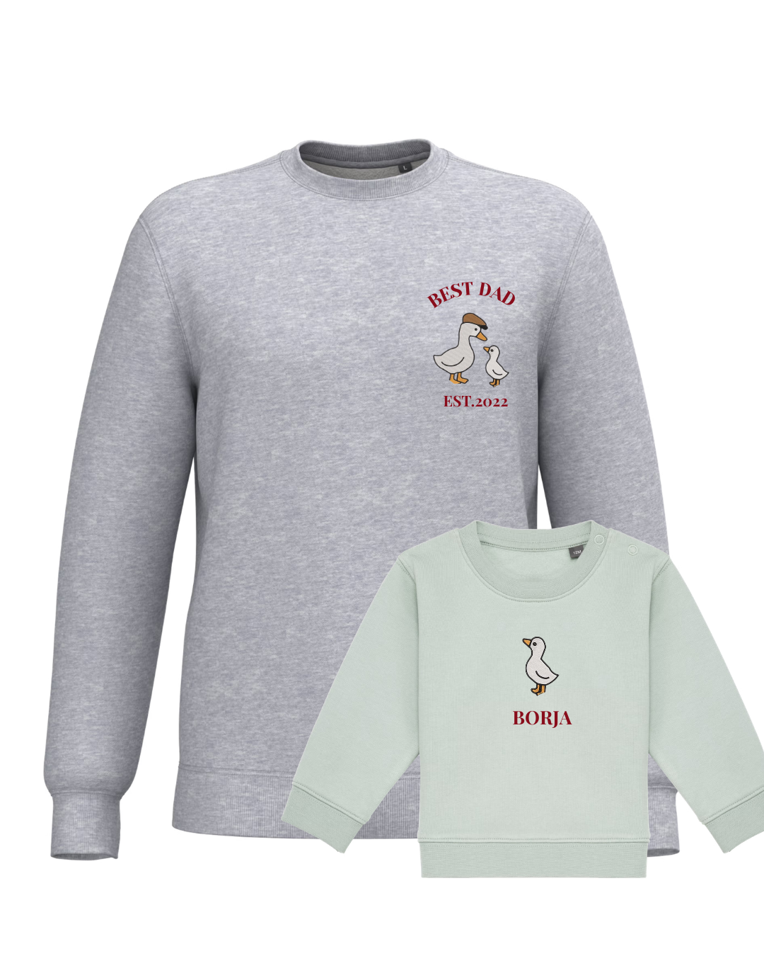 Pack bebé y adulto sudaderas personalizadas gansos (hasta 36 meses)