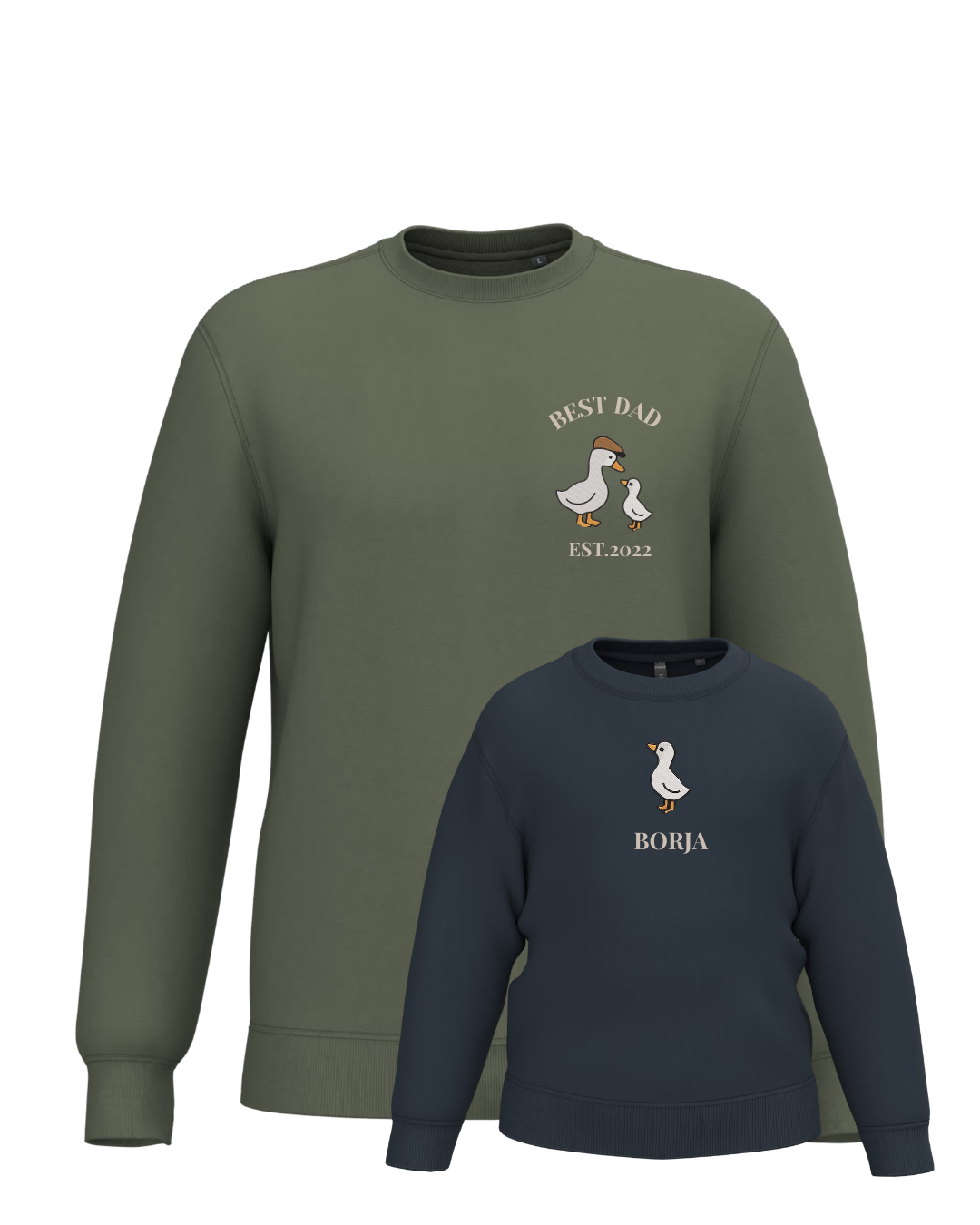Pack bebé y adulto sudaderas personalizadas gansos (hasta 36 meses)