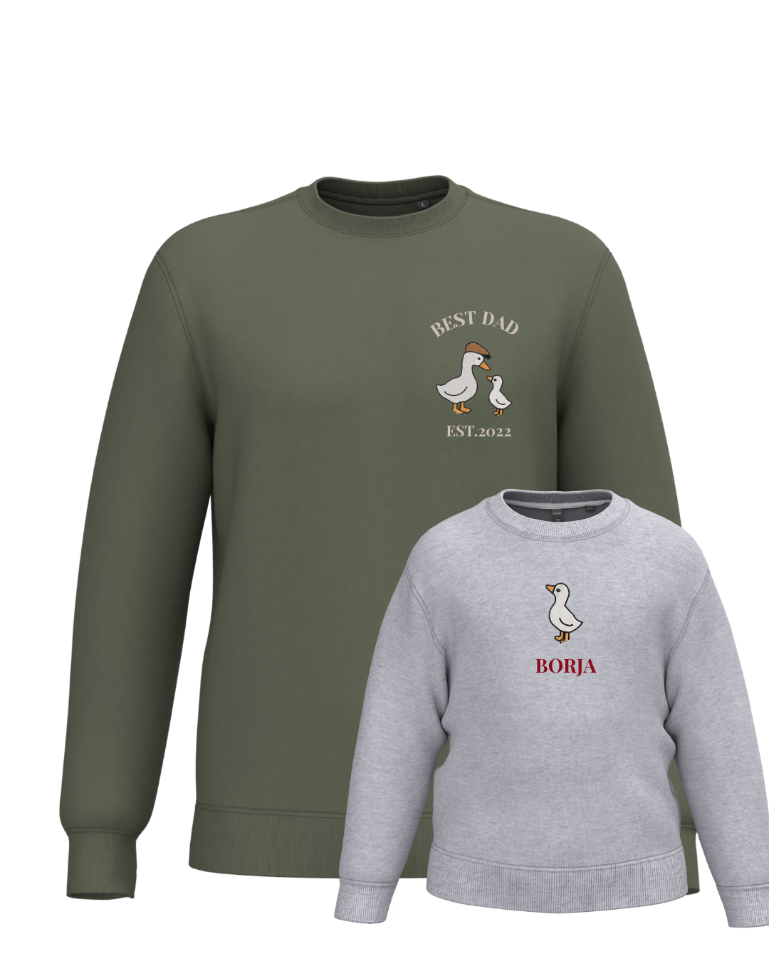 Pack bebé y adulto sudaderas personalizadas gansos (hasta 36 meses)