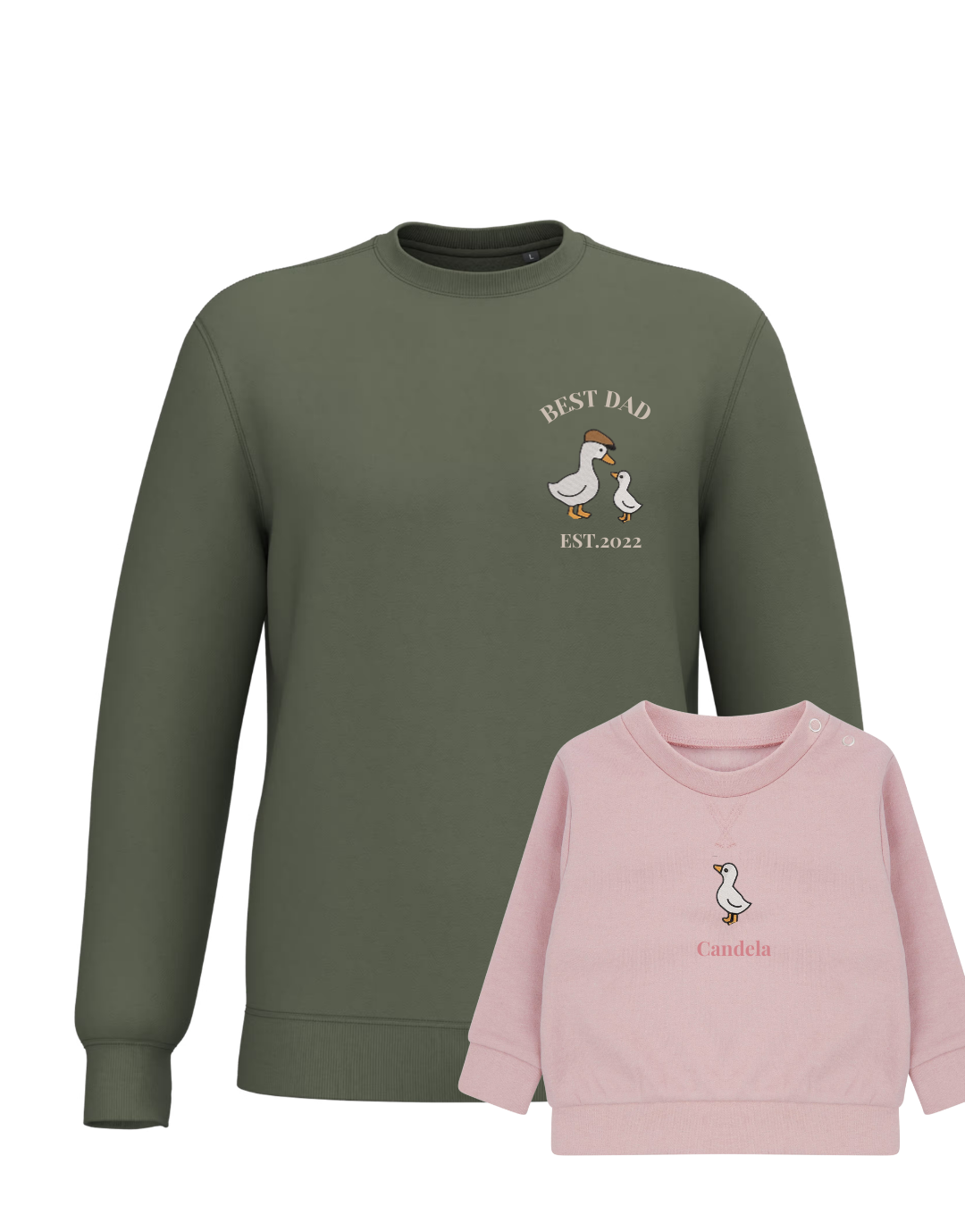 Pack bebé y adulto sudaderas personalizadas gansos (hasta 36 meses)