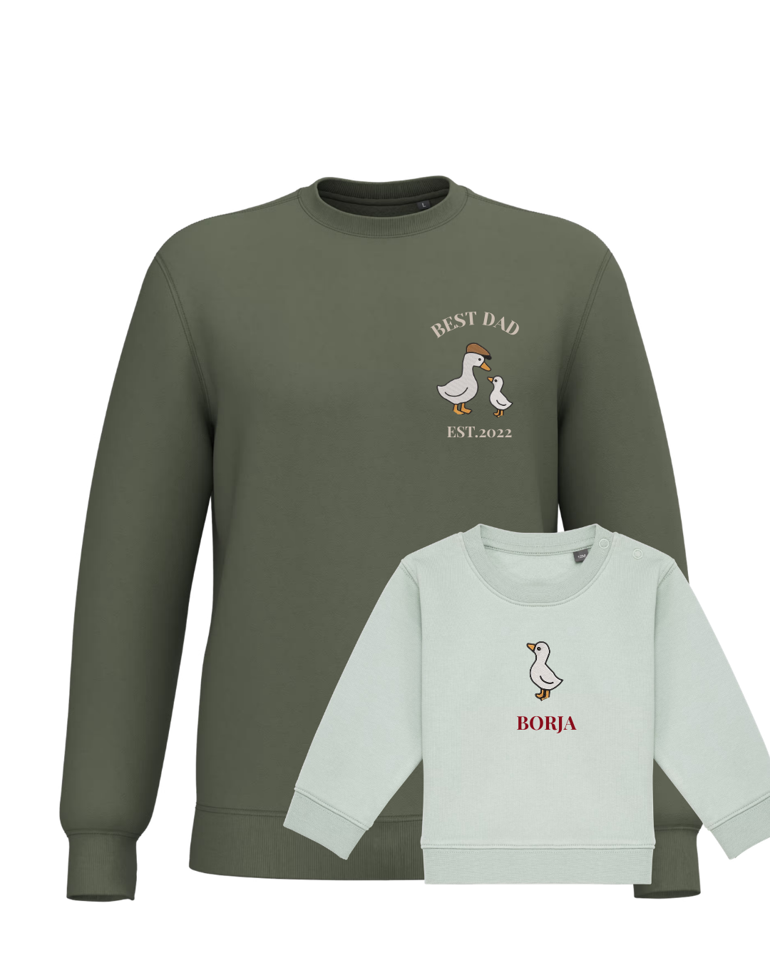 Pack bebé y adulto sudaderas personalizadas gansos (hasta 36 meses)