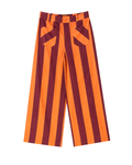 Pantalón rayas naranja y granate