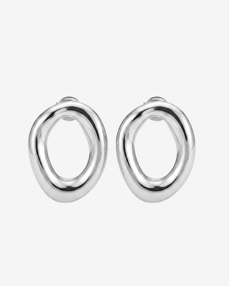 Pendientes big round silver