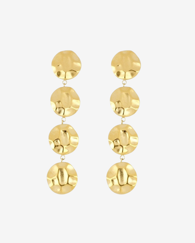 Pendientes 4 círculos martelé acero