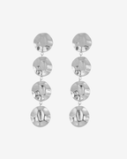 Pendientes 4 círculos martelé acero Silver