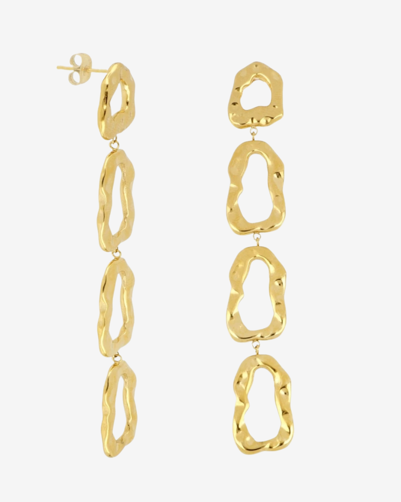 Textured four-teardrop earrings