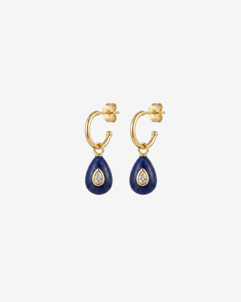 Pendientes gota azul marino