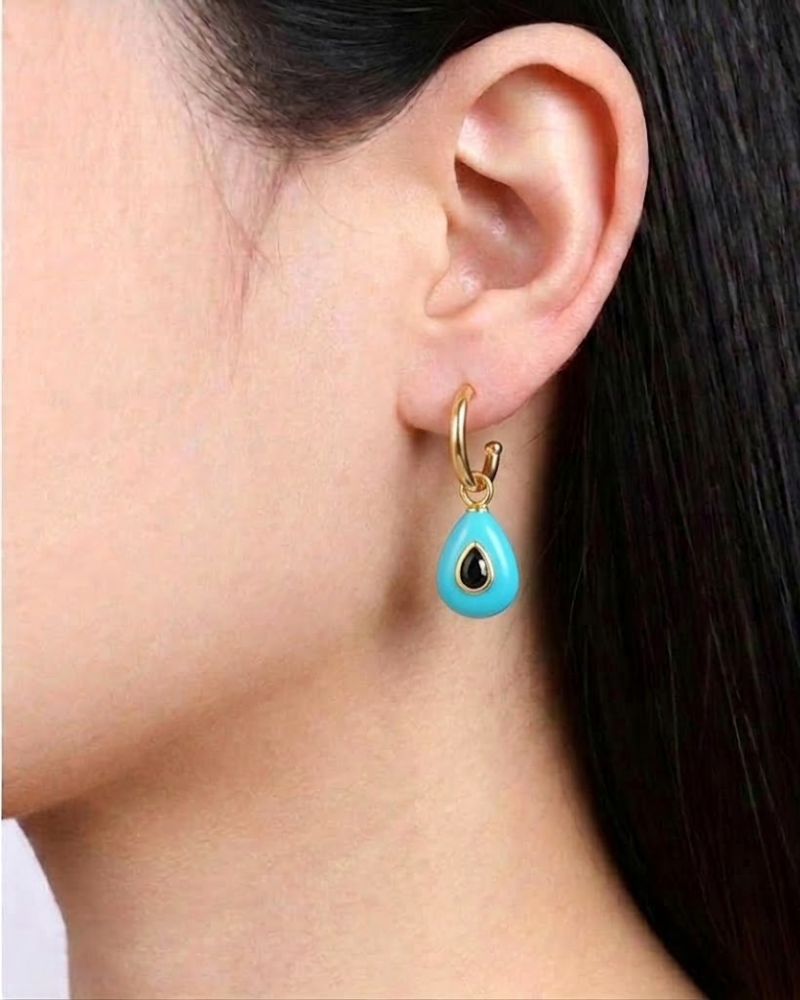 Pendientes gota blue