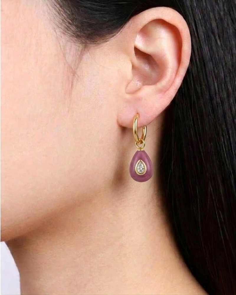 Pendientes gota granate