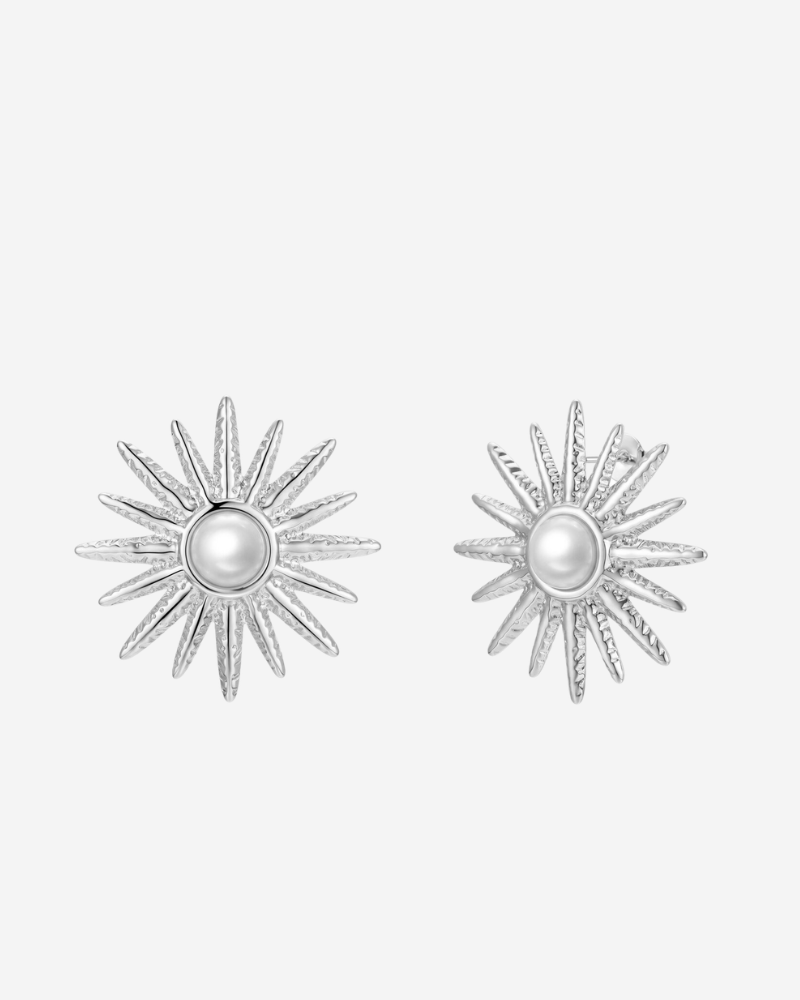Pendientes Sol Perla Silver