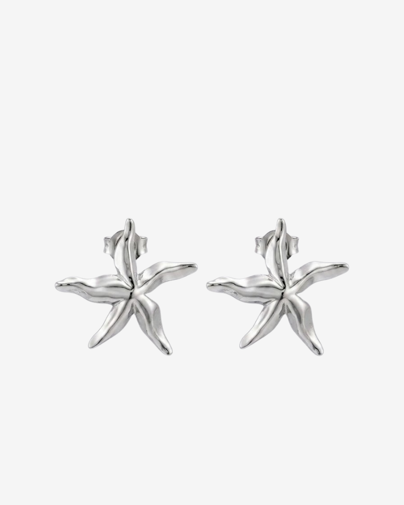Pendientes starfish silver