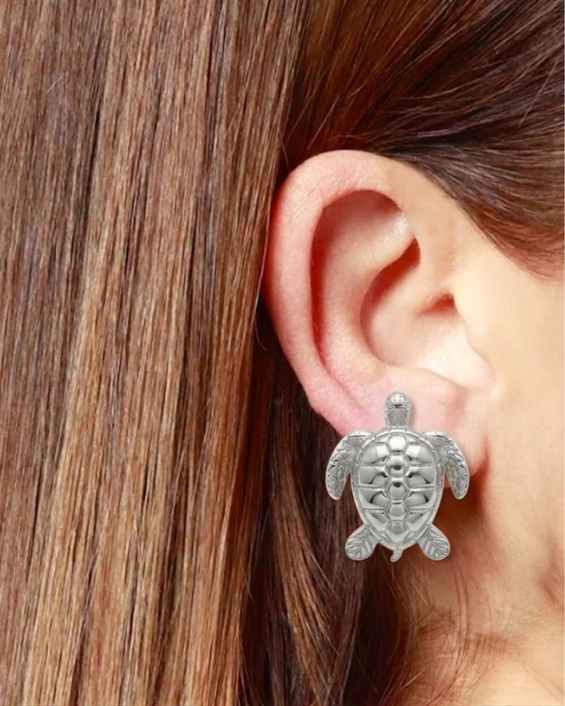 Pendientes tortuga silver