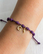  Dark Violet Power zirconite Initial Keepsake Bracelet
