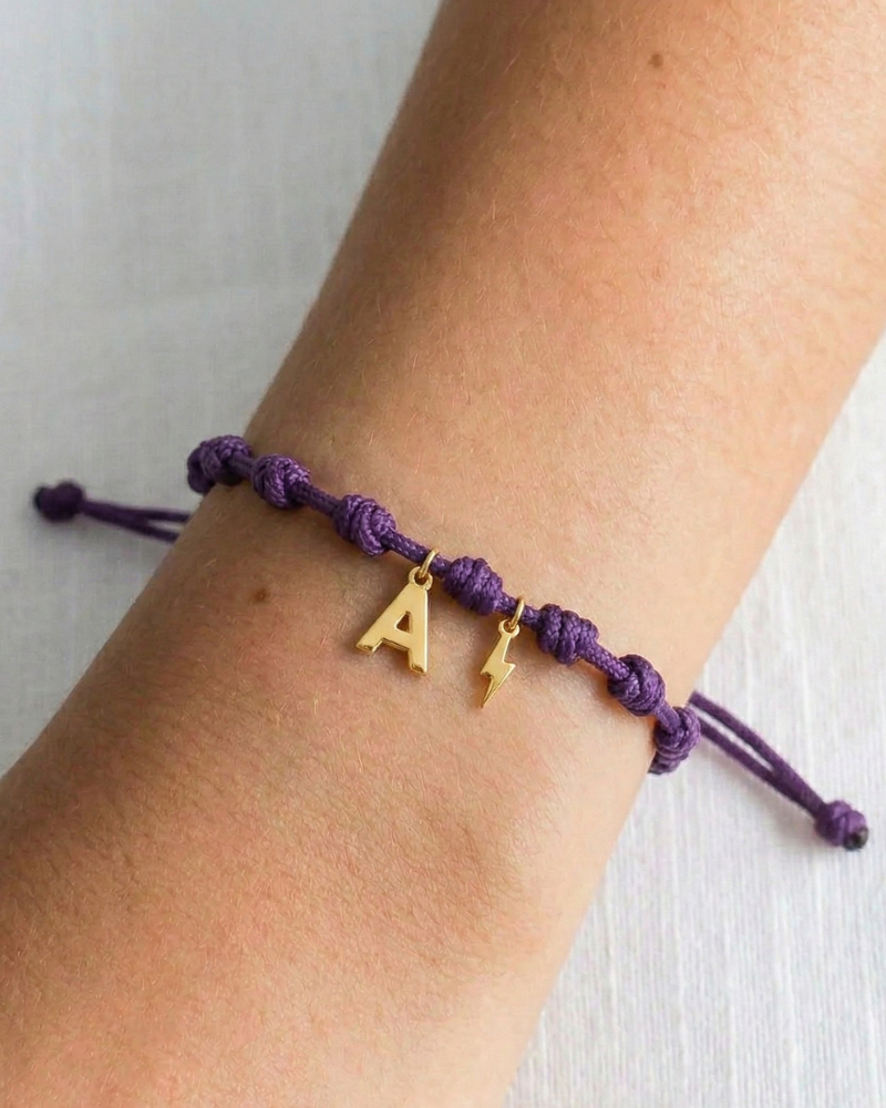 Pulsera recuerdos Inicial Power Lila oscuro