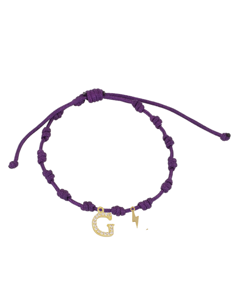  Dark Violet Power zirconite Initial Keepsake Bracelet