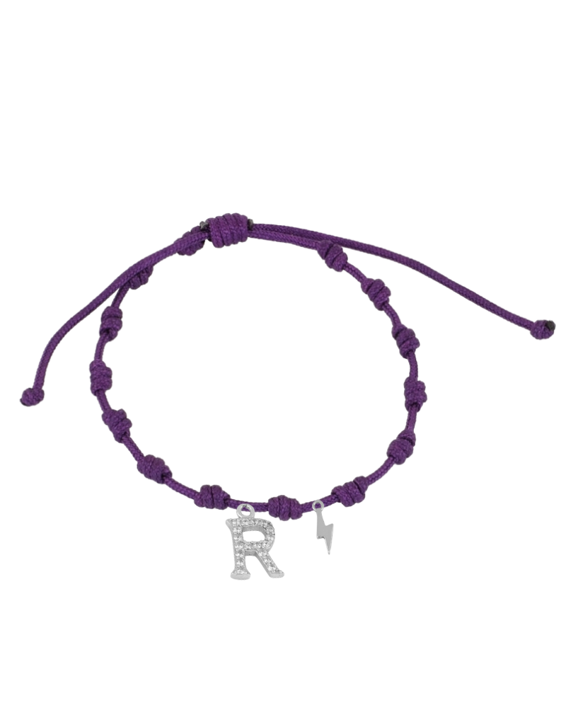  Dark Violet Power zirconite Initial Keepsake Bracelet