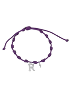  Dark Violet Power zirconite Initial Keepsake Bracelet
