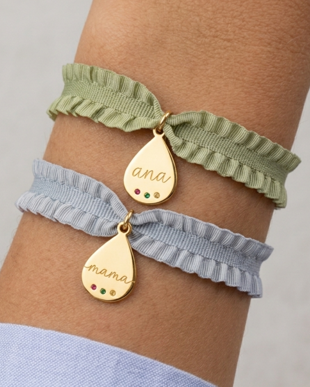 Pulsera rizo Personalizable gota multicolor