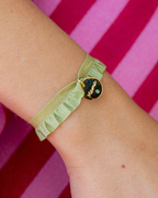 Pulsera semirizo verde Mamá plaquita circonita