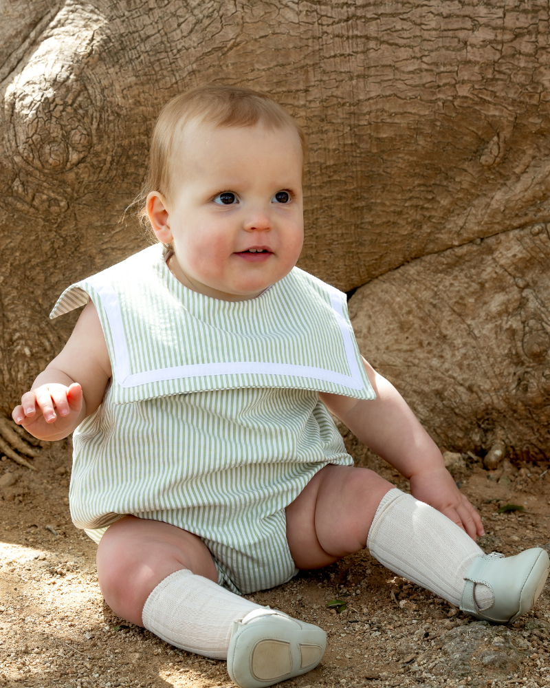 ranita de rayas verdes y cuello marinero bebe