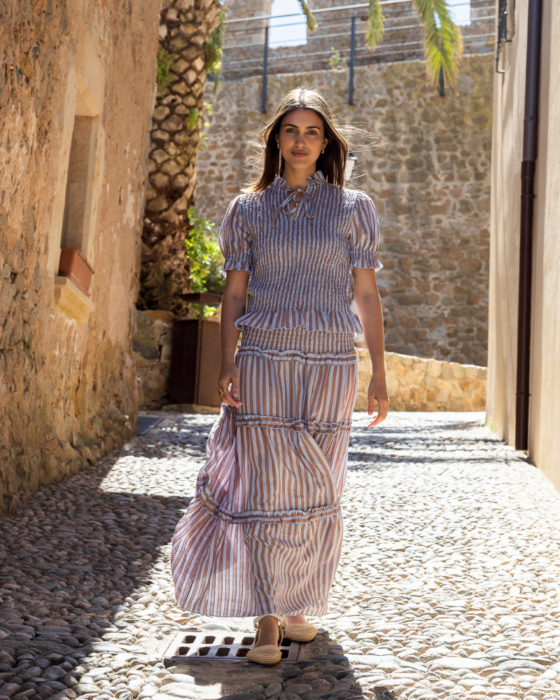 Falda Brown stripes