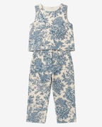 Set top y pantalón Toile de Jouy azul