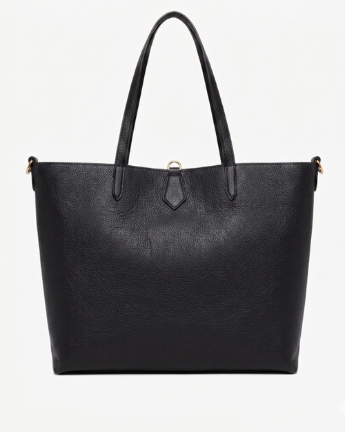 Shopping bag leather Black