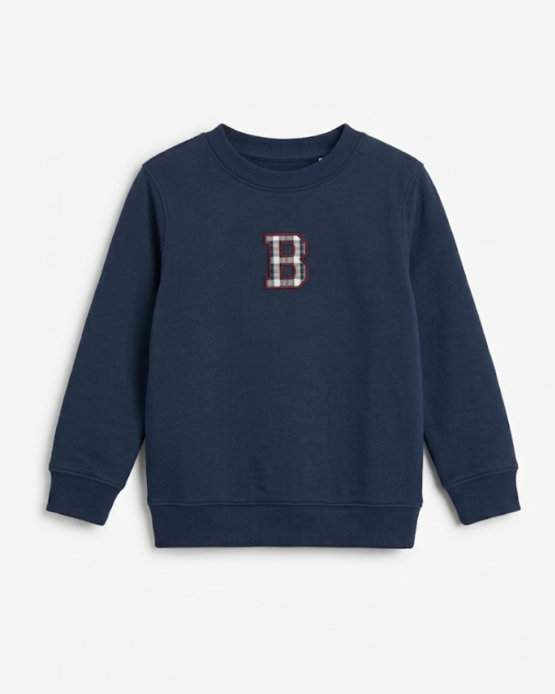Sudadera personalizada Inicial mini azul marino Christmas
