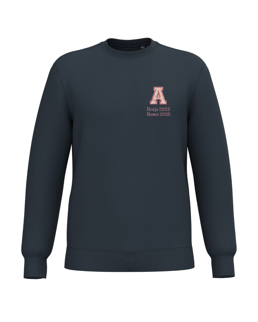 Personalised Unisex Sweatshirt with Initial Special Mother's Day Edition navy blue