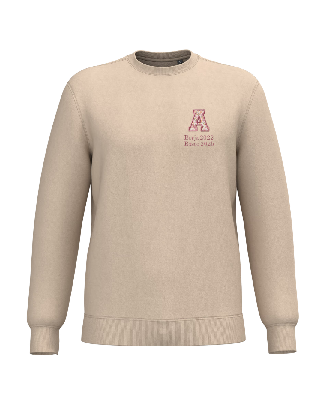 Sudadera Unisex personalizada Inicial Especial Día de la Madre beige