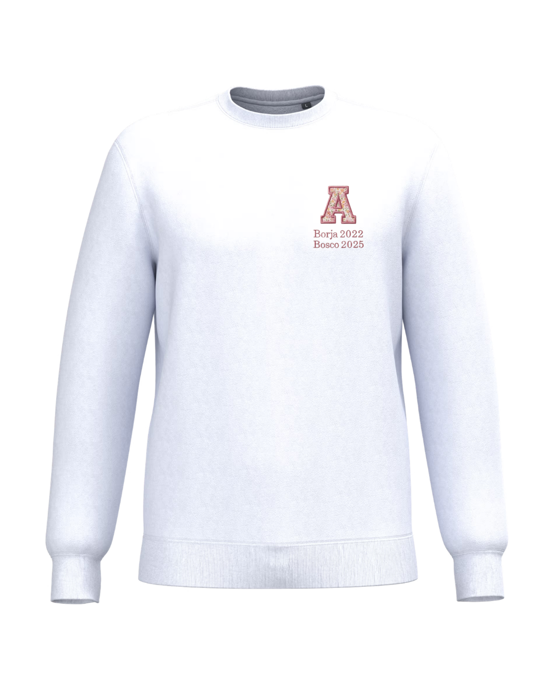 Sudadera Unisex personalizada Inicial Especial Día de la Madre blanco