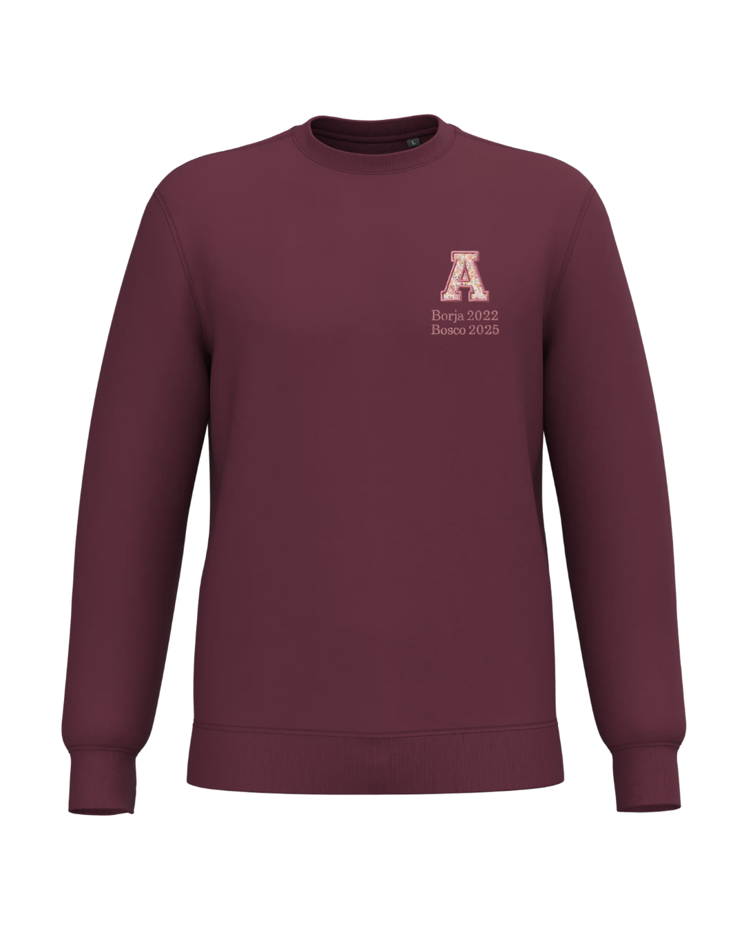 Personalised Unisex Sweatshirt with Initial Special Mother's Day Edition maroon