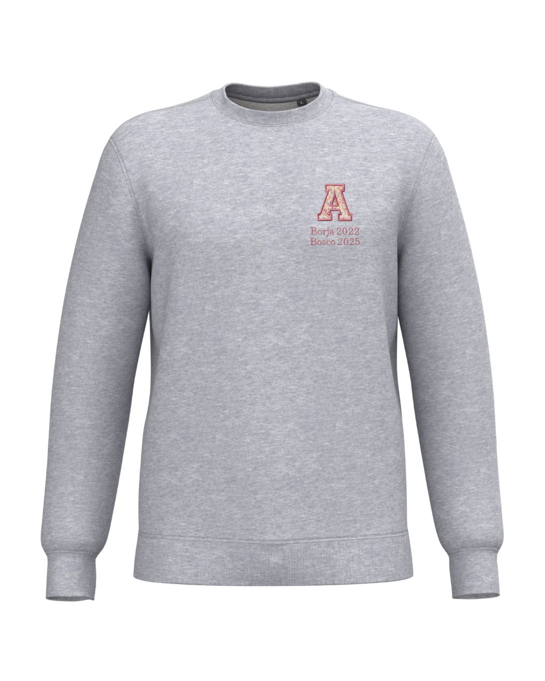 Personalised Unisex Sweatshirt with Initial Special Mother's Day Edition grey