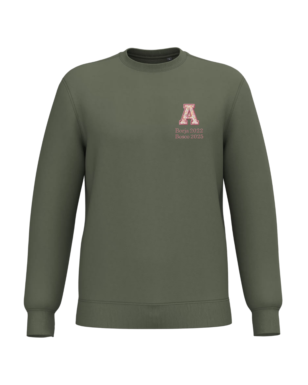 Personalised Unisex Sweatshirt with Initial Special Mother's Day Edition kaki