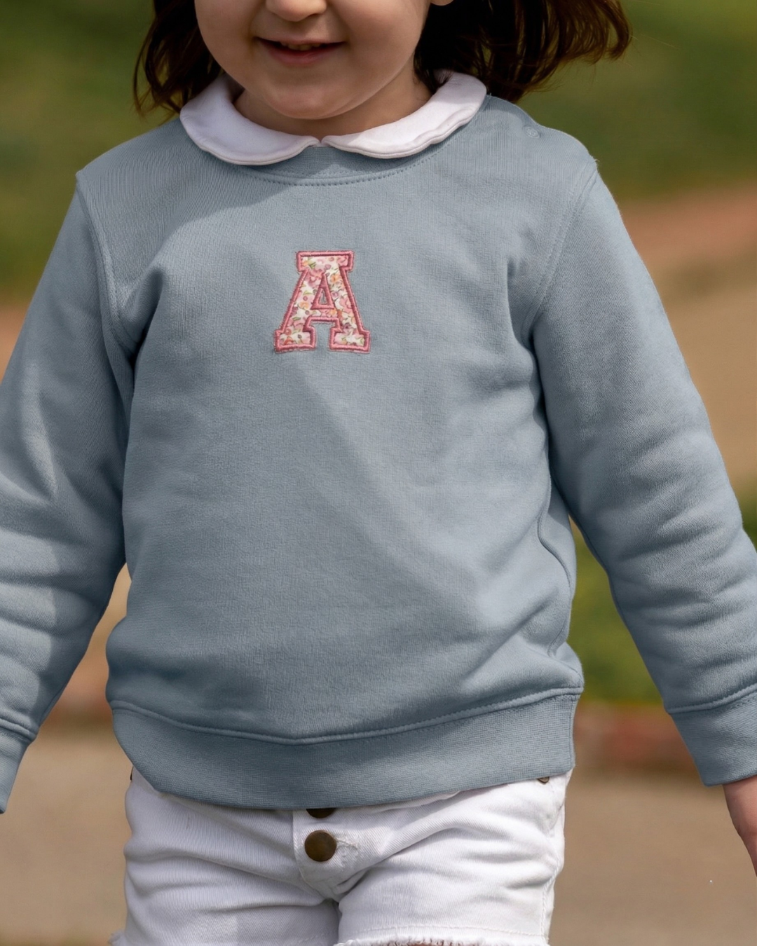 Personalised blue mini initial sweatshirt