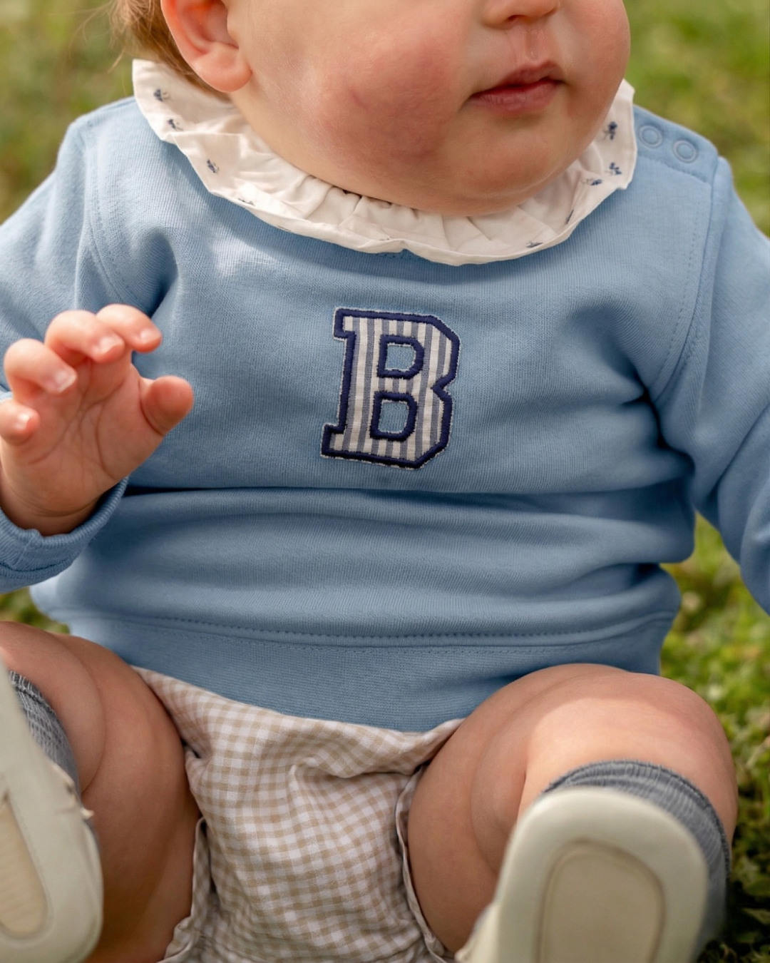 Sudadera personalizada Inicial mini azul