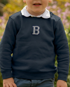 Sudadera personalizada Inicial mini azul marino