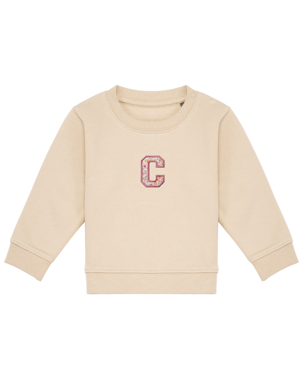 Sudadera personalizada Inicial mini beige