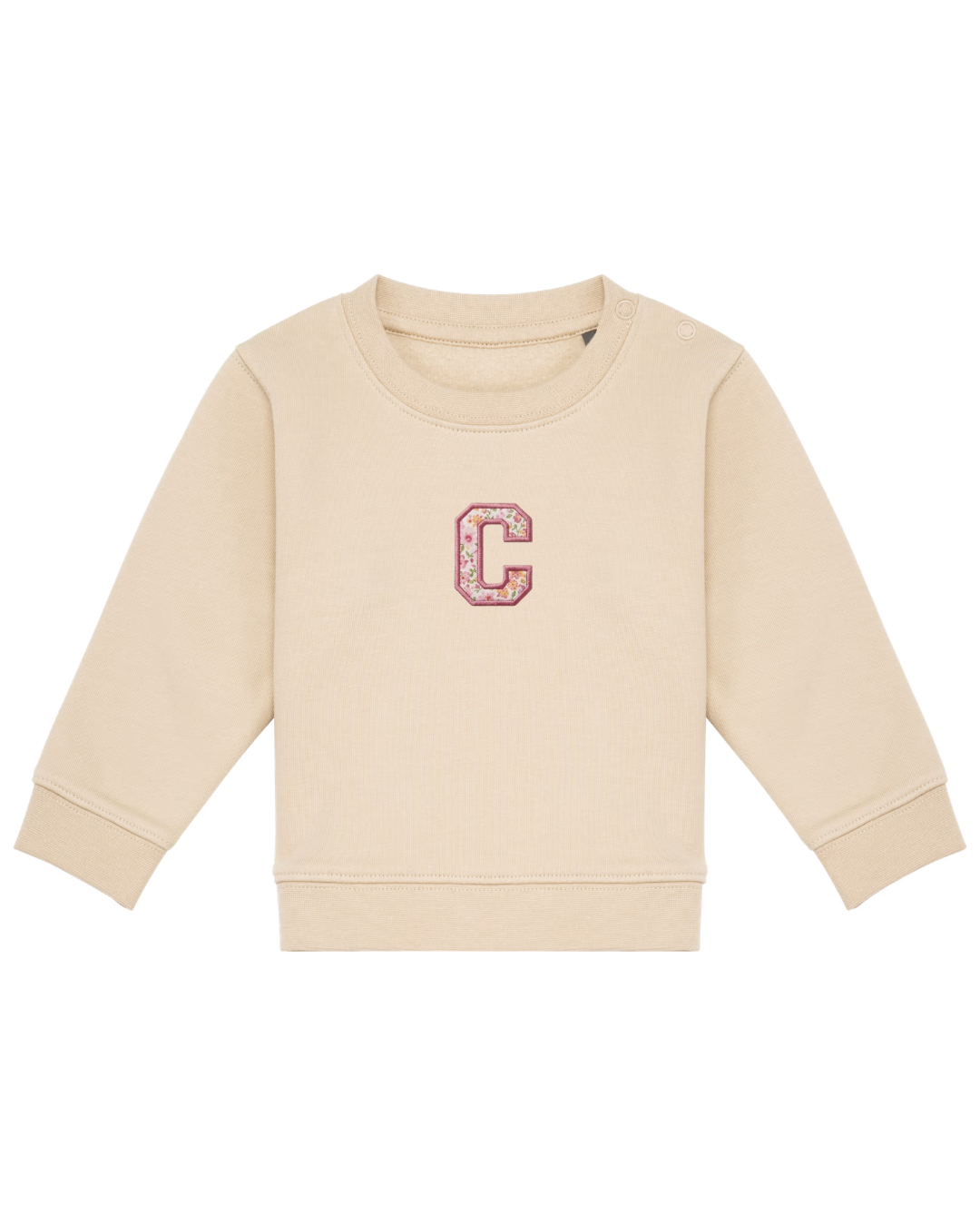 Sudadera personalizada Inicial mini beige