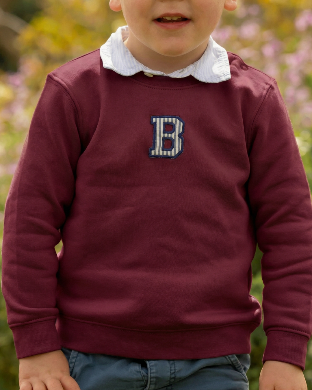 Sudadera personalizada Inicial mini granate