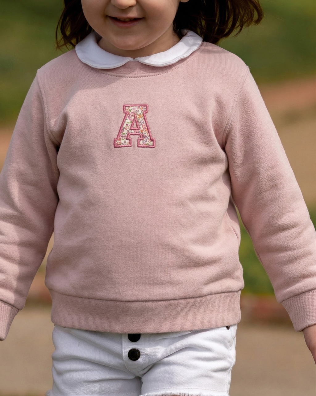Sudadera personalizada Inicial mini rosa