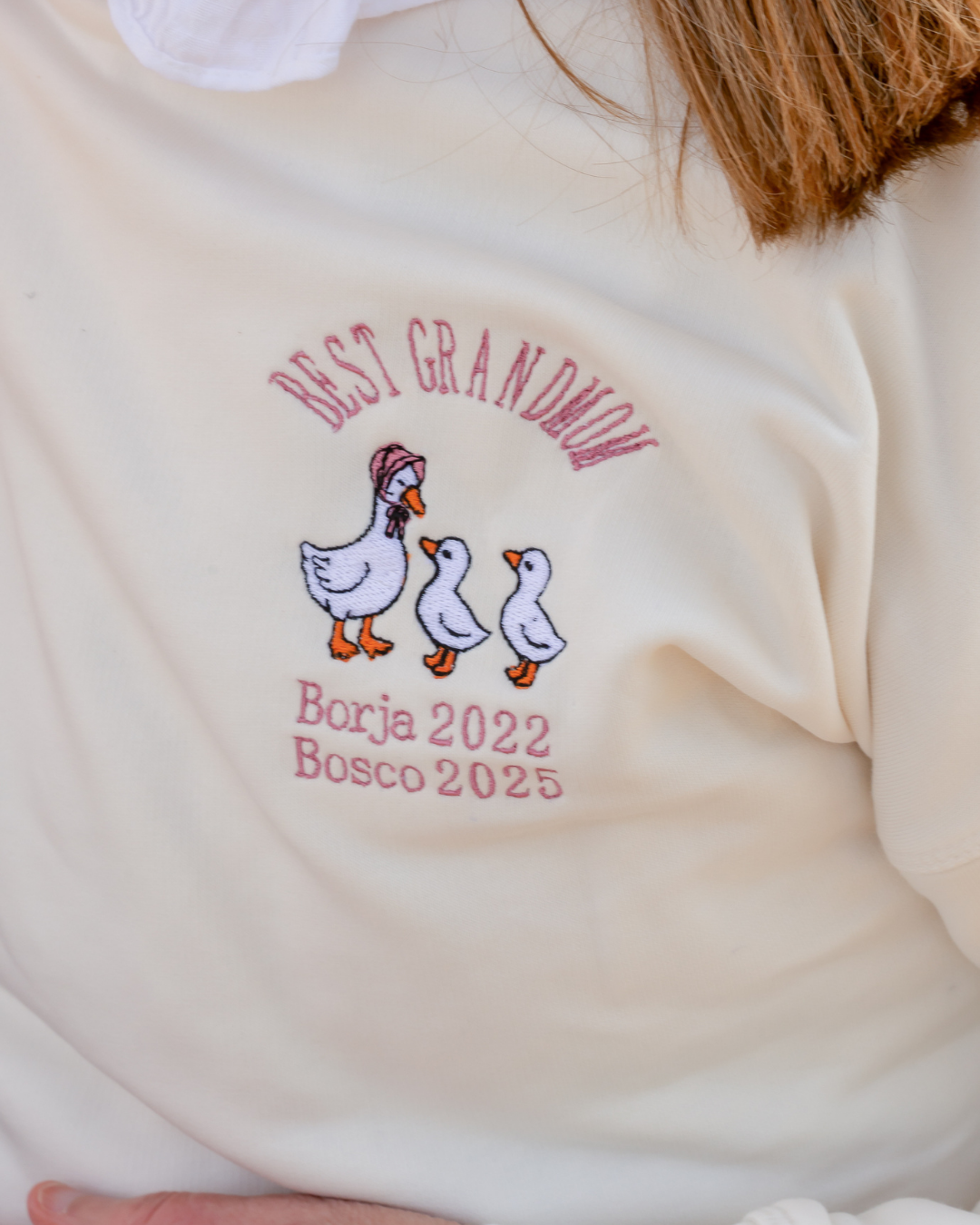 Sudadera personalizada Mamá Pato Beige claro (mujer)