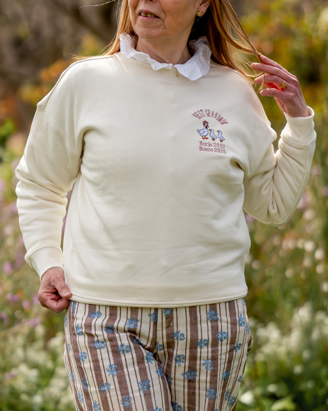Sudadera personalizada Mamá Pato Beige claro (mujer)
