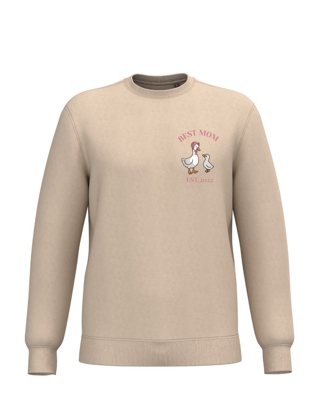 Customised Unisex ‘Mum Duck’ Beige Sweatshirt