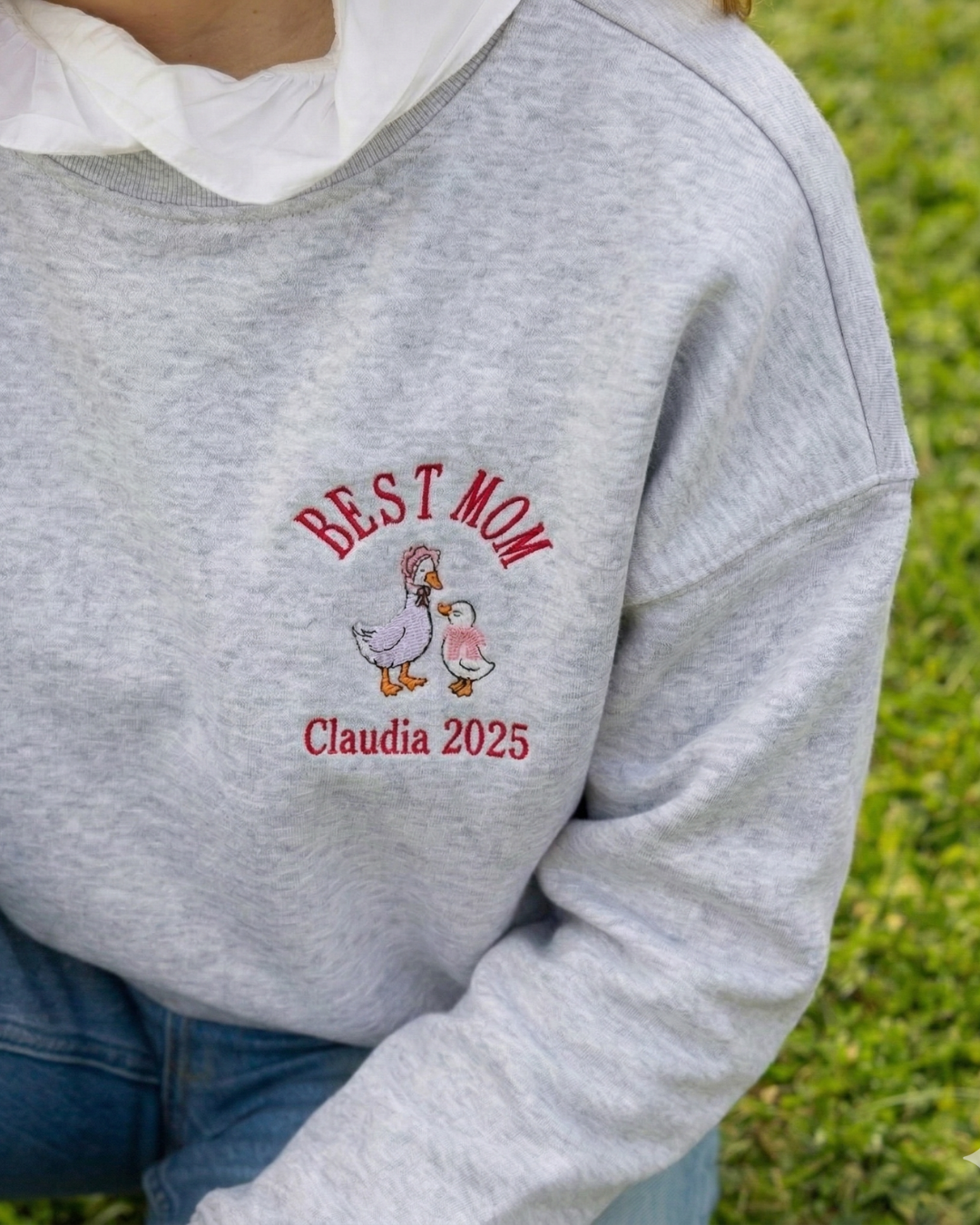 Sudadera Unisex personalizada Mamá Pato Gris