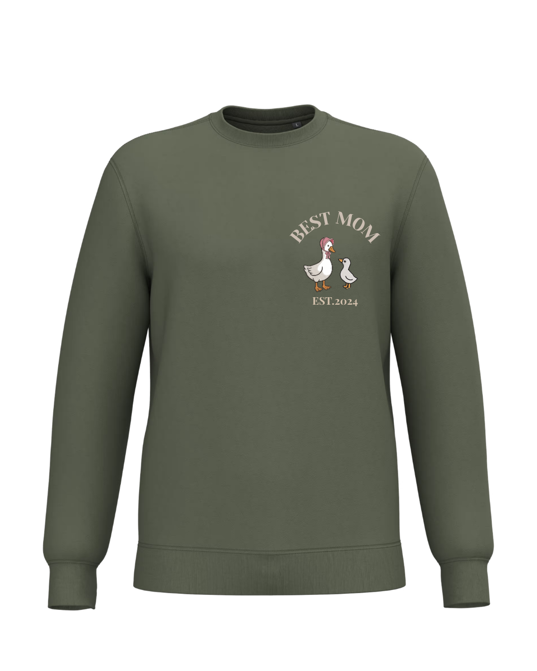 Sudadera Unisex personalizada Mamá Pato Kaki