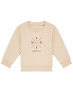 Sudadera personalizada mini cruz corazón beige