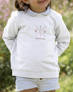 Sudadera personalizada mini cruz corazón blanco